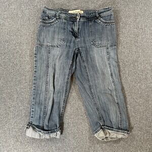 Contrast Light Wash Capri Jeans Womens Size 3 29x18 Stretch Denim Cropped